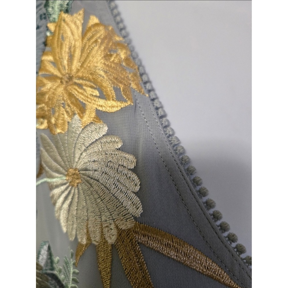 Anthropologie Tiny NWOT Embroidered Floral Ruffle Blouse Top Size Small‎ - Picture 6 of 11